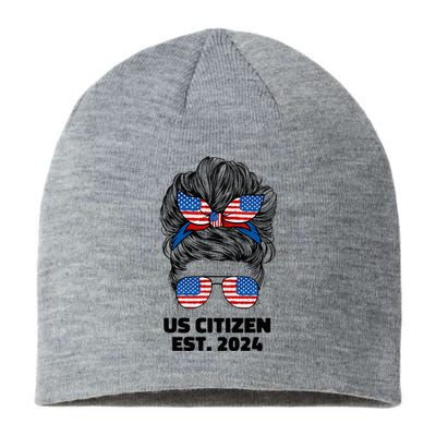 New Us Citizen Est 2024 Citizenship American Usa Women Wife Sustainable Beanie