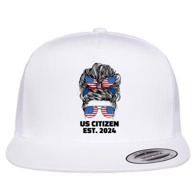 New Us Citizen Est 2024 Citizenship American Usa Women Wife Flat Bill Trucker Hat