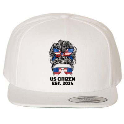 New Us Citizen Est 2024 Citizenship American Usa Women Wife Wool Snapback Cap