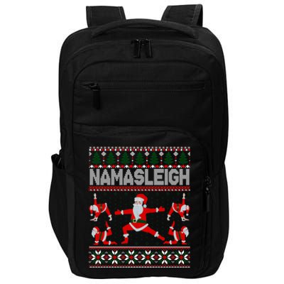 Namasleigh Ugly Christmas Sweater Meme Santa Claus Yoga Gift Impact Tech Backpack