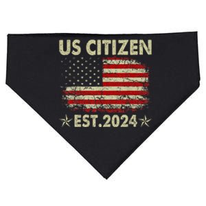 New Us Citizen Est 2024 American Immigrant USA-Made Doggie Bandana