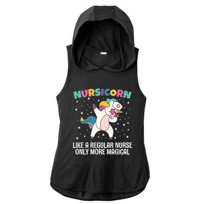 Nursicorn Unicorn Dabbing Nursicorn Dabbing Lovers Funny Gift Ladies PosiCharge Tri-Blend Wicking Draft Hoodie Tank