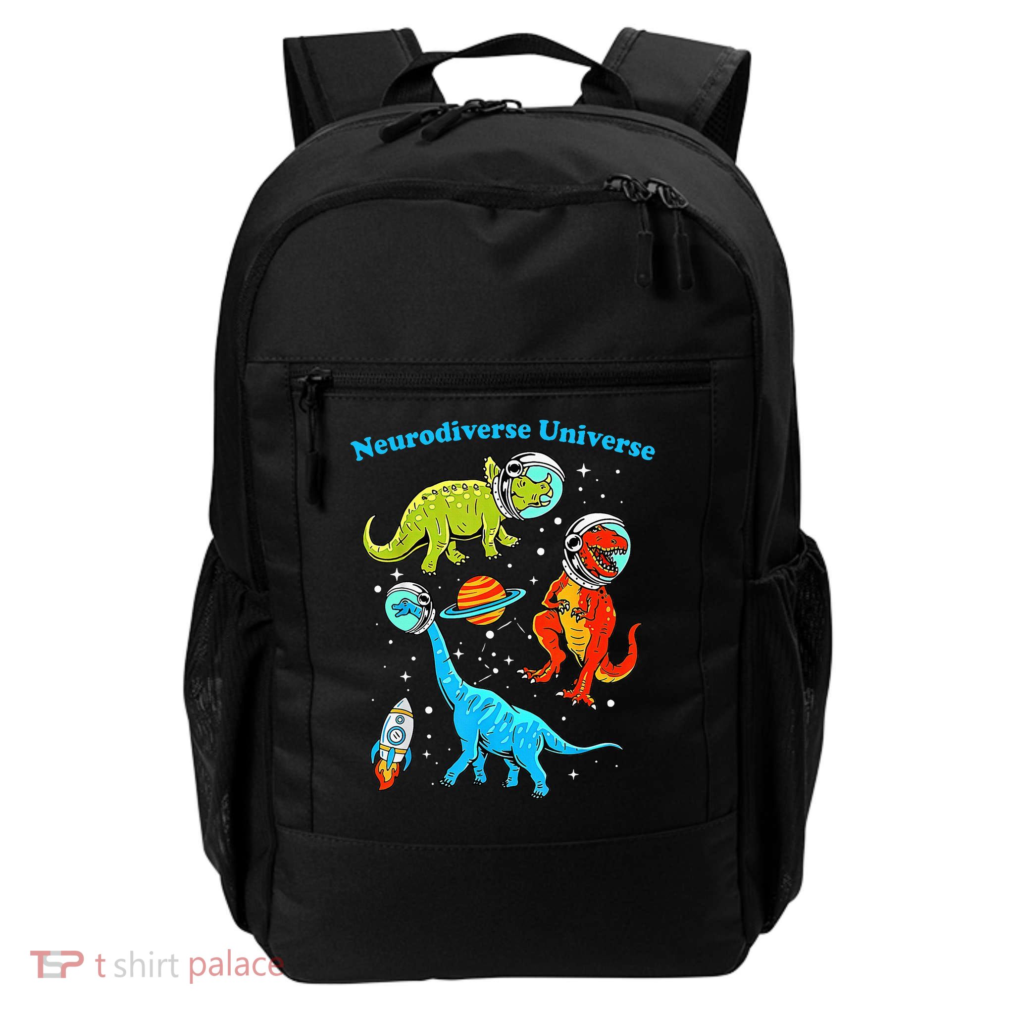 Neurodiverse Universe Dinosaurs In Space Autism Awareness  Daily Commute Backpack