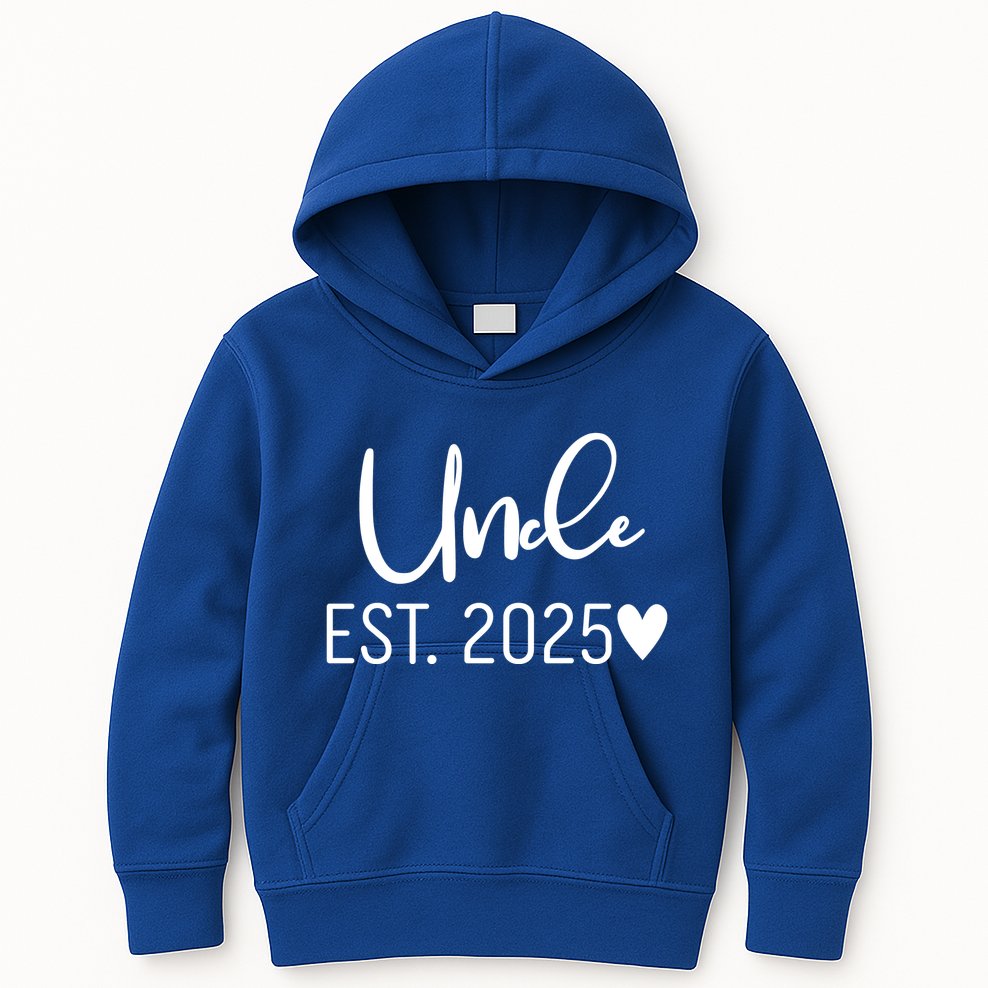 New Uncle Est. 2025 Kids Hoodie
