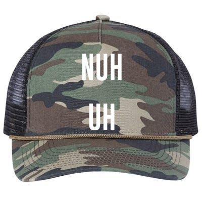 Nuh Uh Funny Sassy Statement Silly Fun Sarcastic Humor Retro Rope Trucker Hat Cap