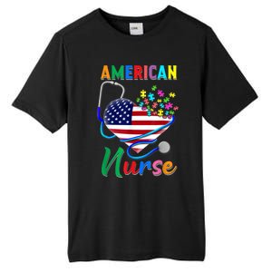 Nurse Usa Flag Nurse Life Nurse Gift For Mom Dad Gift Tall Fusion ChromaSoft Performance T-Shirt