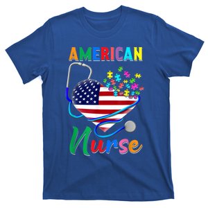 Nurse Usa Flag Nurse Life Nurse Gift For Mom Dad Gift T-Shirt