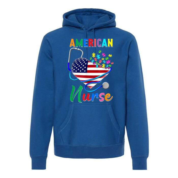 Nurse Usa Flag Nurse Life Nurse Gift For Mom Dad Gift Premium Hoodie