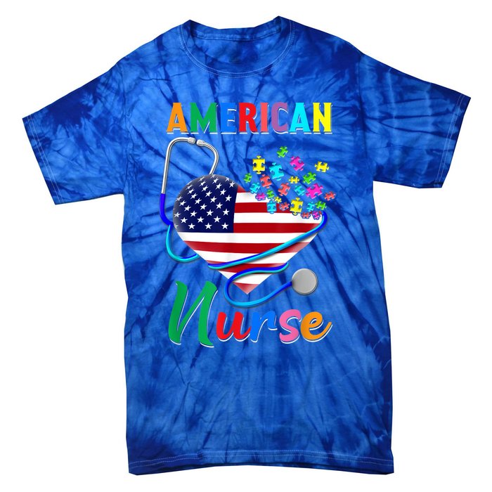 Nurse Usa Flag Nurse Life Nurse Gift For Mom Dad Gift Tie-Dye T-Shirt