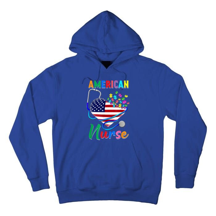 Nurse Usa Flag Nurse Life Nurse Gift For Mom Dad Gift Tall Hoodie