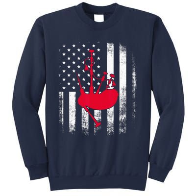 National US Flag American Bagpipe Vintage Highland Pipes Sweatshirt