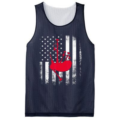 National US Flag American Bagpipe Vintage Highland Pipes Mesh Reversible Basketball Jersey Tank