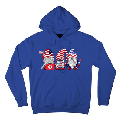 Nurse Usa Flag Gnome Stethoscope Patriotic Nurse 4th Of July Gift Hoodie