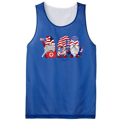 Nurse Usa Flag Gnome Stethoscope Patriotic Nurse 4th Of July Gift Mesh Reversible Basketball Jersey Tank