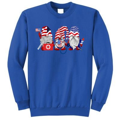 Nurse Usa Flag Gnome Stethoscope Patriotic Nurse 4th Of July Gift Tall Sweatshirt