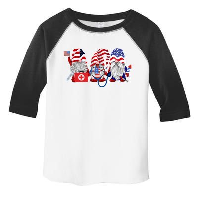 Nurse Usa Flag Gnome Stethoscope Patriotic Nurse 4th Of July Gift Toddler Fine Jersey T-Shirt