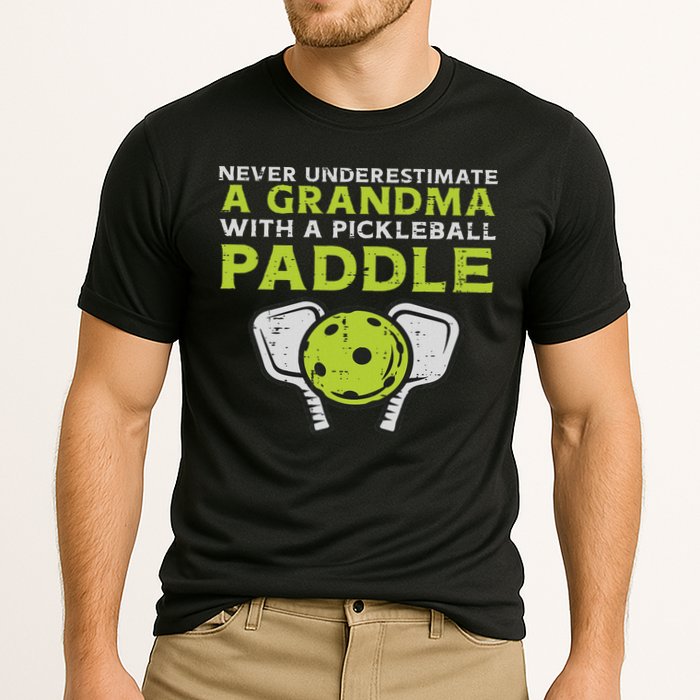 Never Underestimate Grandma With Pickleball Paddle Women Cooling Performance Crew T-Shirt