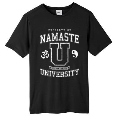 Namaste University Heavily Meditated Yoga Vintage Varsity Meaningful Gift Tall Fusion ChromaSoft Performance T-Shirt