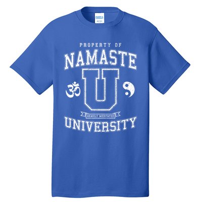 Namaste University Heavily Meditated Yoga Vintage Varsity Meaningful Gift Tall T-Shirt