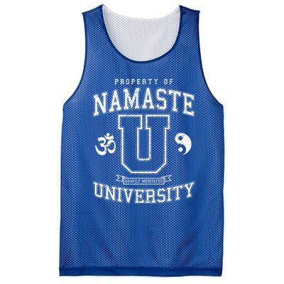 Namaste University Heavily Meditated Yoga Vintage Varsity Meaningful Gift Mesh Reversible Basketball Jersey Tank