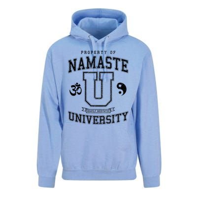 Namaste University Heavily Meditated Yoga Vintage Varsity Meaningful Gift Unisex Surf Hoodie