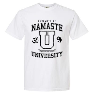 Namaste University Heavily Meditated Yoga Vintage Varsity Meaningful Gift Garment-Dyed Heavyweight T-Shirt