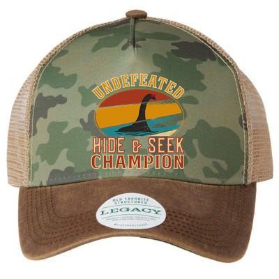 Nessie Undefeated Hide And Seek Champion Funny Nessie Legacy Tie Dye Trucker Hat