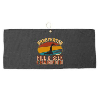 Nessie Undefeated Hide And Seek Champion Funny Nessie Large Microfiber Waffle Golf Towel