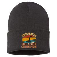 Nessie Undefeated Hide And Seek Champion Funny Nessie Sustainable Knit Beanie