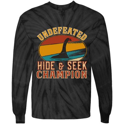 Nessie Undefeated Hide And Seek Champion Funny Nessie Tie-Dye Long Sleeve Shirt