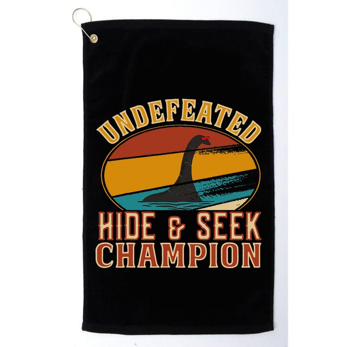 Nessie Undefeated Hide And Seek Champion Funny Nessie Golf Towel