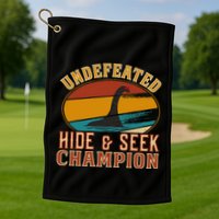 Nessie Undefeated Hide And Seek Champion Funny Nessie Golf Towel