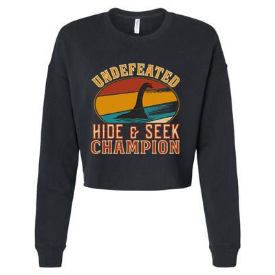 Nessie Undefeated Hide And Seek Champion Funny Nessie Cropped Pullover Crew