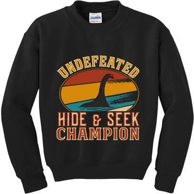 Nessie Undefeated Hide And Seek Champion Funny Nessie Kids Sweatshirt