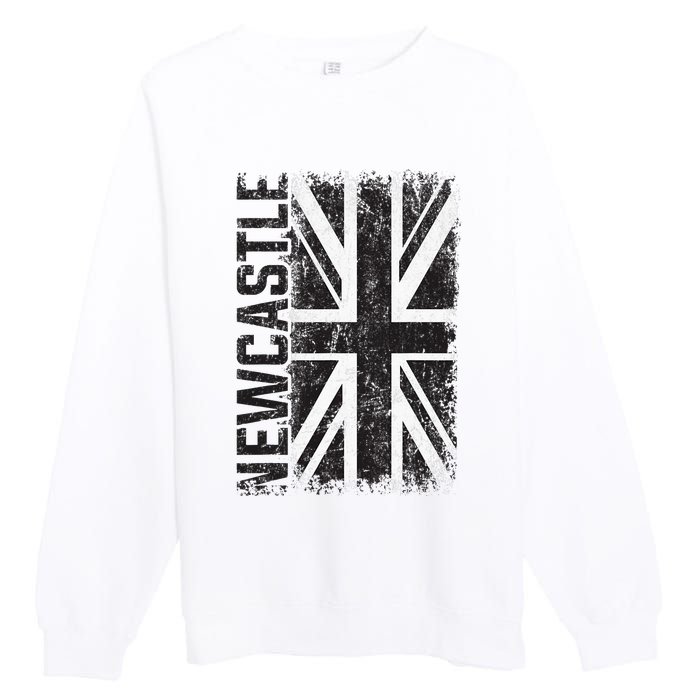 Newcastle United Kingdom British Flag Vintage Souvenir Premium Crewneck Sweatshirt