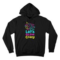 Neon Unicorn Lets Glow Crazy Retro 80s Group Party Squad Hoodie