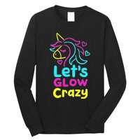 Neon Unicorn Lets Glow Crazy Retro 80s Group Party Squad Long Sleeve Shirt