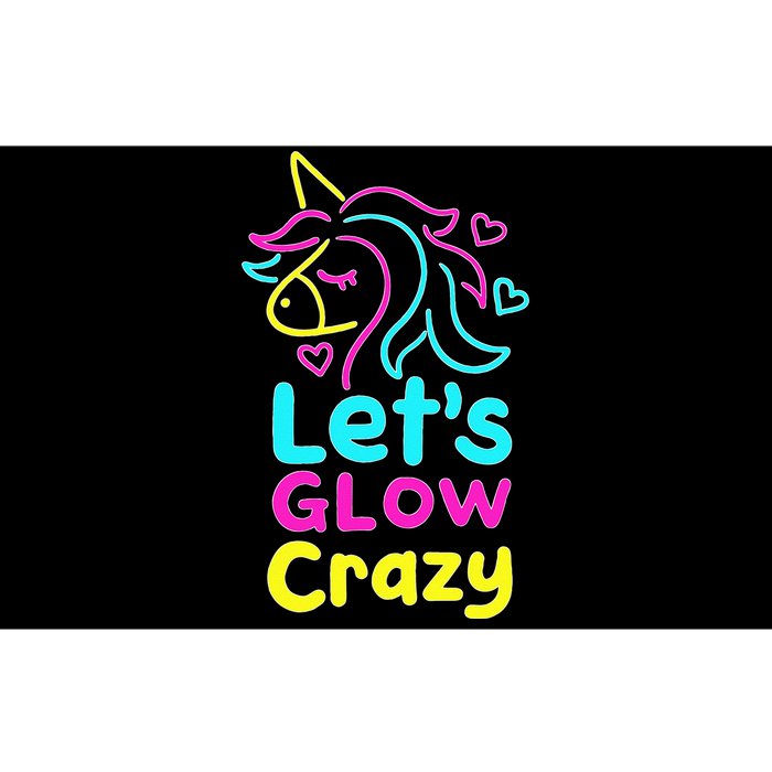 Neon Unicorn Lets Glow Crazy Retro 80s Group Party Squad Bumper Sticker