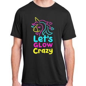 Neon Unicorn Lets Glow Crazy Retro 80s Group Party Squad Adult ChromaSoft Performance T-Shirt