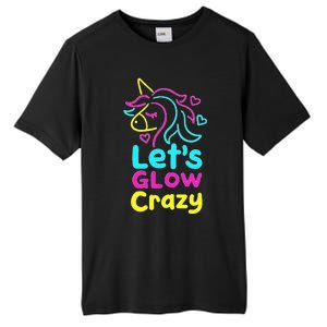 Neon Unicorn Lets Glow Crazy Retro 80s Group Party Squad Tall Fusion ChromaSoft Performance T-Shirt