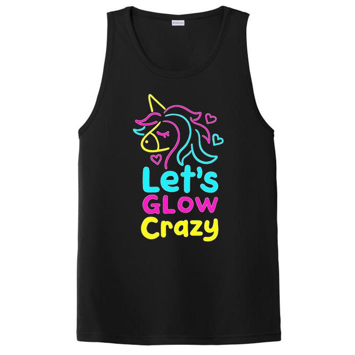 Neon Unicorn Lets Glow Crazy Retro 80s Group Party Squad PosiCharge Competitor Tank