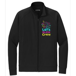 Neon Unicorn Lets Glow Crazy Retro 80s Group Party Squad Stretch Full-Zip Cadet Jacket