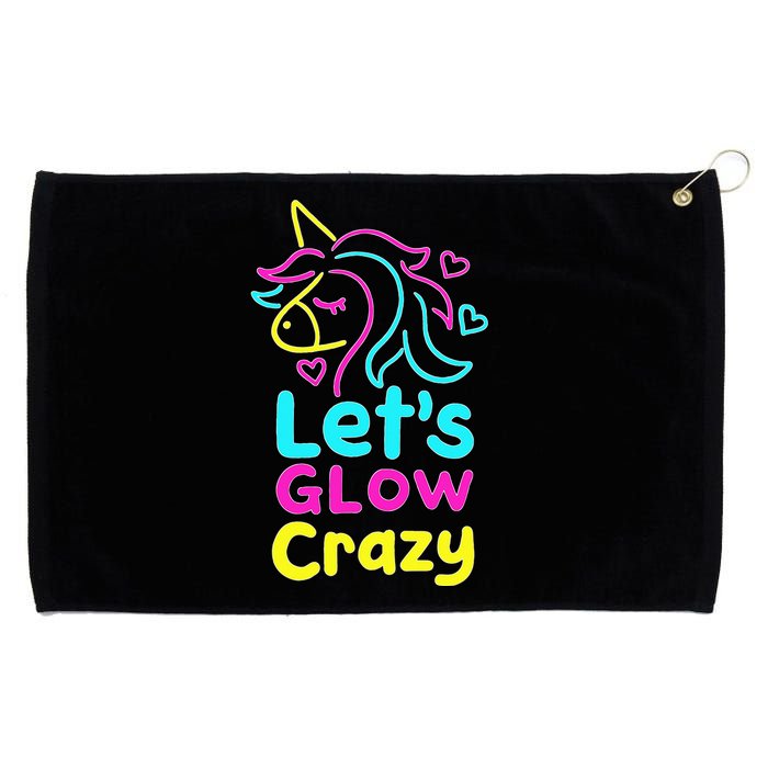 Neon Unicorn Lets Glow Crazy Retro 80s Group Party Squad Grommeted Golf Towel