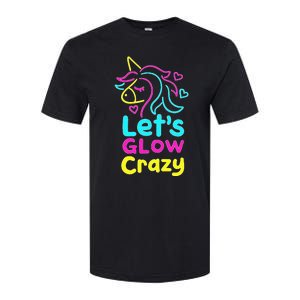 Neon Unicorn Lets Glow Crazy Retro 80s Group Party Squad Softstyle CVC T-Shirt