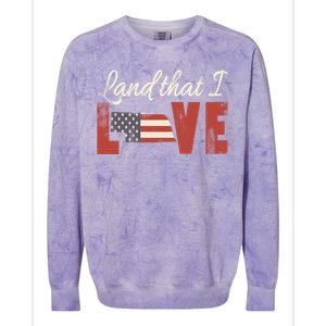 Nebraska Usa Land That I Love Patriotic July 4th Gift Colorblast Crewneck Sweatshirt