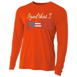 Nebraska Usa Land That I Love Patriotic July 4th Gift Cooling Performance Long Sleeve Crew