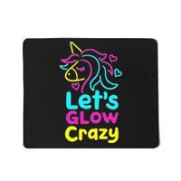 Neon Unicorn Let's Glow Crazy Retro 80s Group Party Squad Mousepad