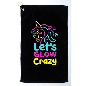 Neon Unicorn Let's Glow Crazy Retro 80s Group Party Squad Platinum Collection Golf Towel