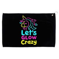 Neon Unicorn Let's Glow Crazy Retro 80s Group Party Squad Grommeted Golf Towel