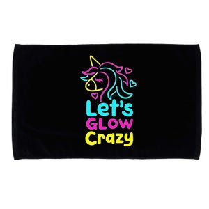 Neon Unicorn Let's Glow Crazy Retro 80s Group Party Squad Microfiber Hand Towel